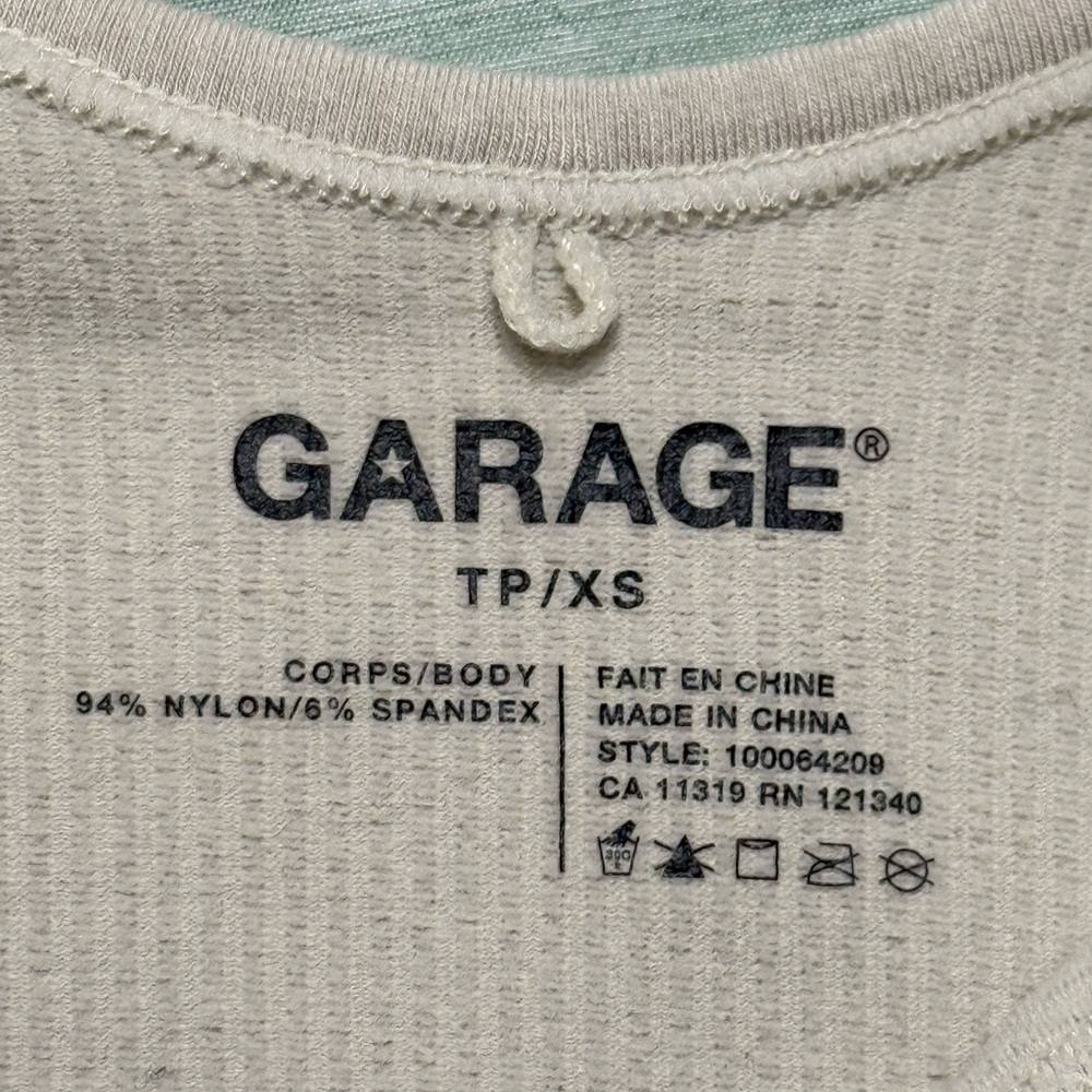 Garage Cream Ribbed Tank Top - Picture 3 of 3
